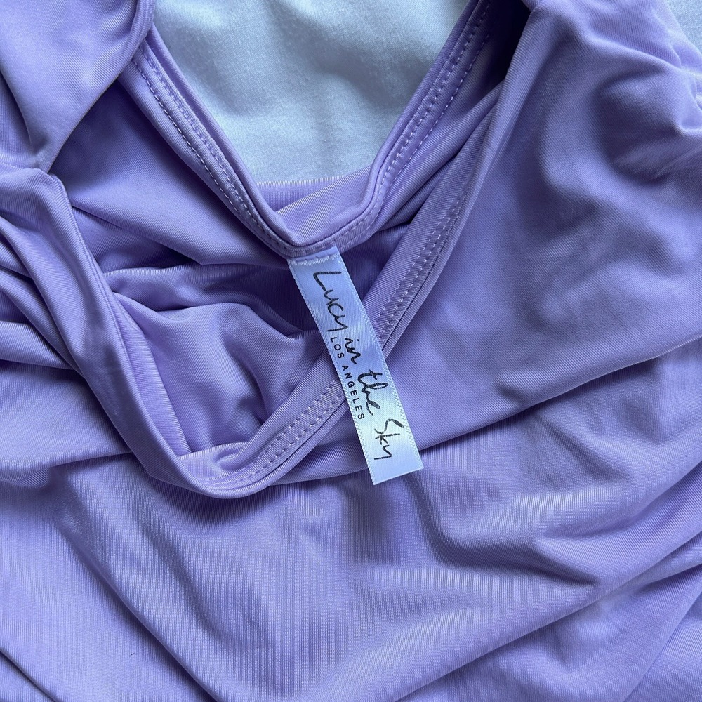 NEW Lucy in the Sky Ruched Cutout Maxi in Lilac Maxi Size XS Stretch Long‎ - Picture 4 of 6